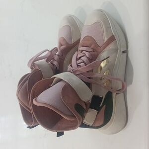 Cape Robbin Shades Of Pink, Green, White, & Gold Details High-Top Boots